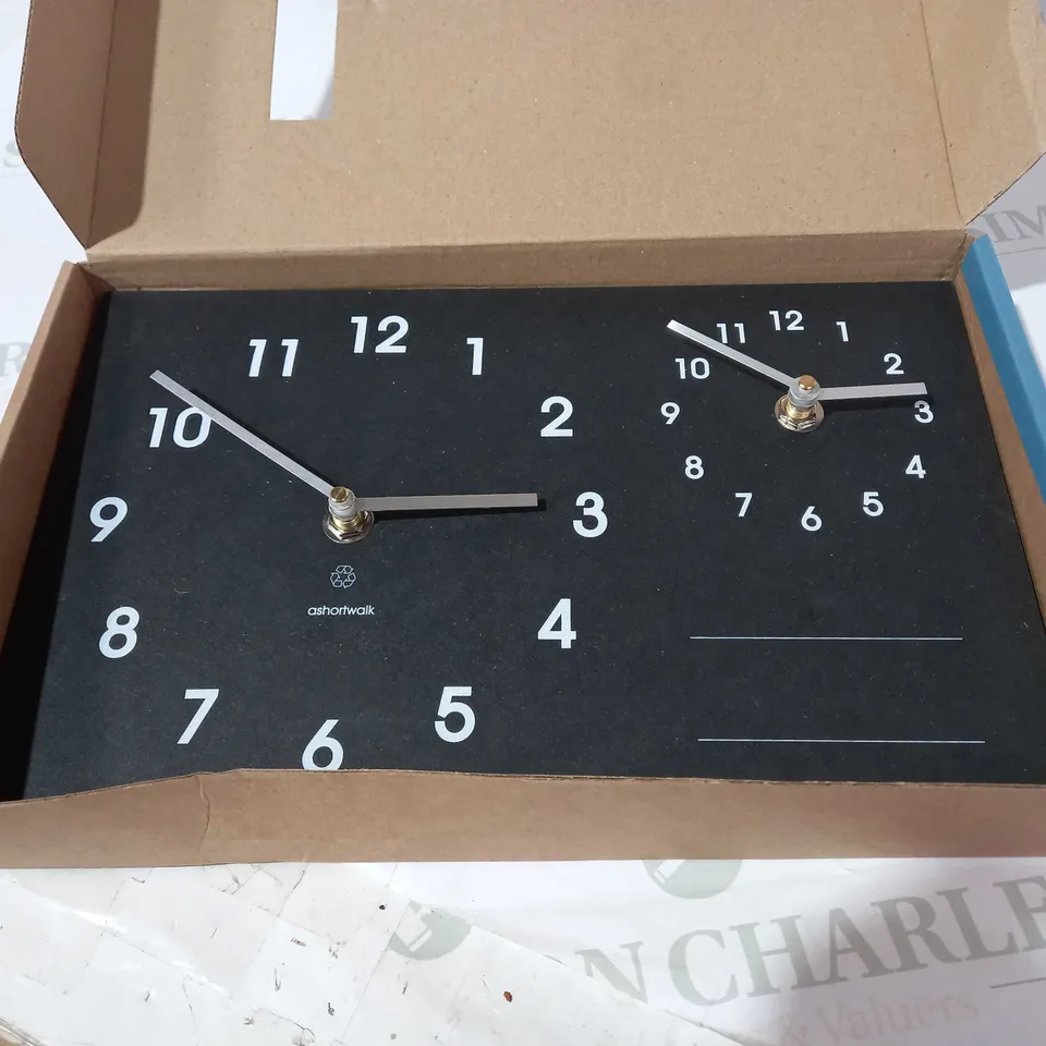 BOXED ASHORTWALK ECO DUAL TIME ZONE CLOCK
