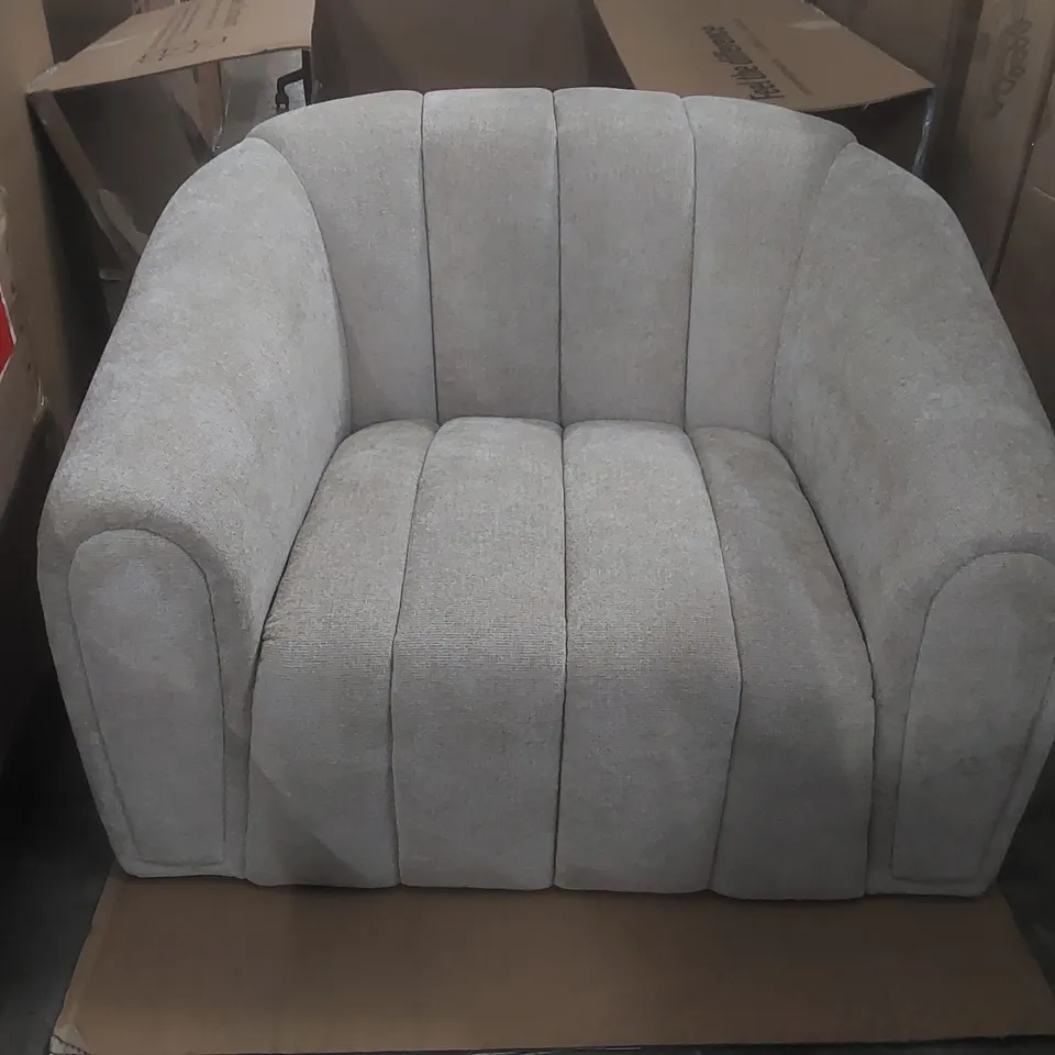 BOXED DANETTI KENDRA BLACK METAL ARMCHAIR NATURAL MINI CHUNKY WEAVE