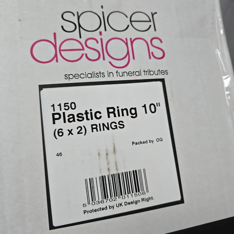 SPICER DESIGNS PLASTIC RING 10IN (6 X 2 RINGS) – FUNERAL TRIBUTE ACCESSORY