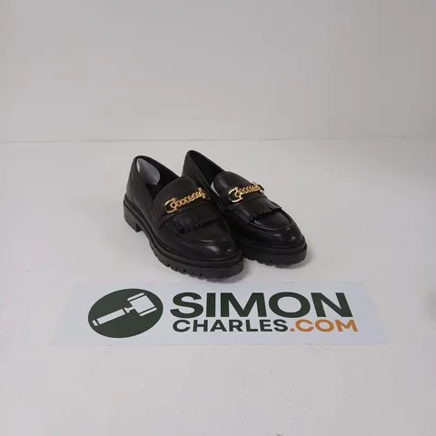 LAURA CHUNKY LOAFER - BLACK LEATHER, UK 8