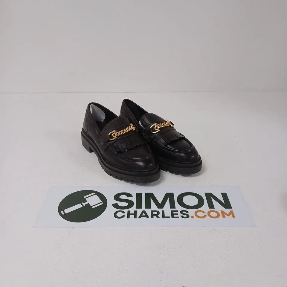 LAURA CHUNKY LOAFER - BLACK LEATHER, UK 8 