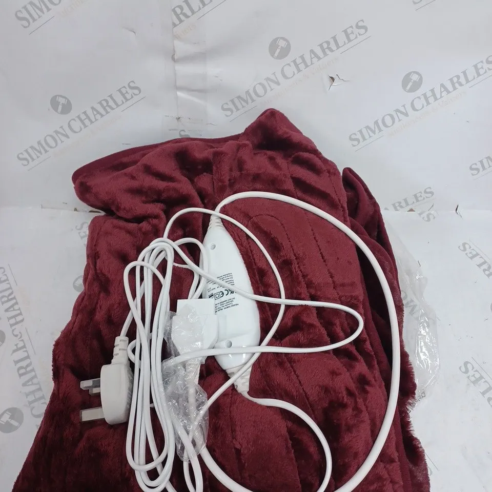 BOXED COZEE HOME HEATED THROW IN PLUM 