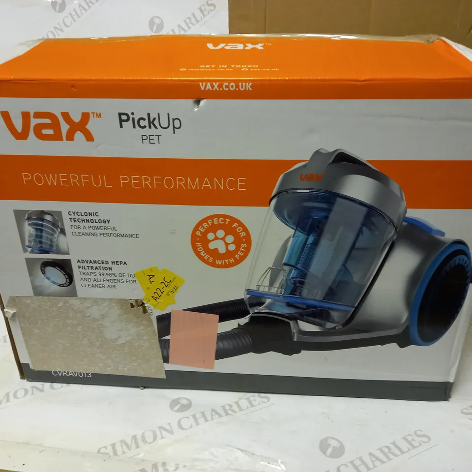 VAX PICK UP PET CYLINDER VACUUM CLEANER