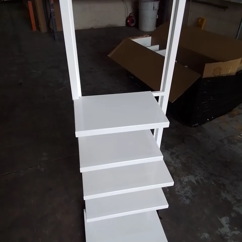 WHITE METAL 5 SHELF DISPLAY UNIT 