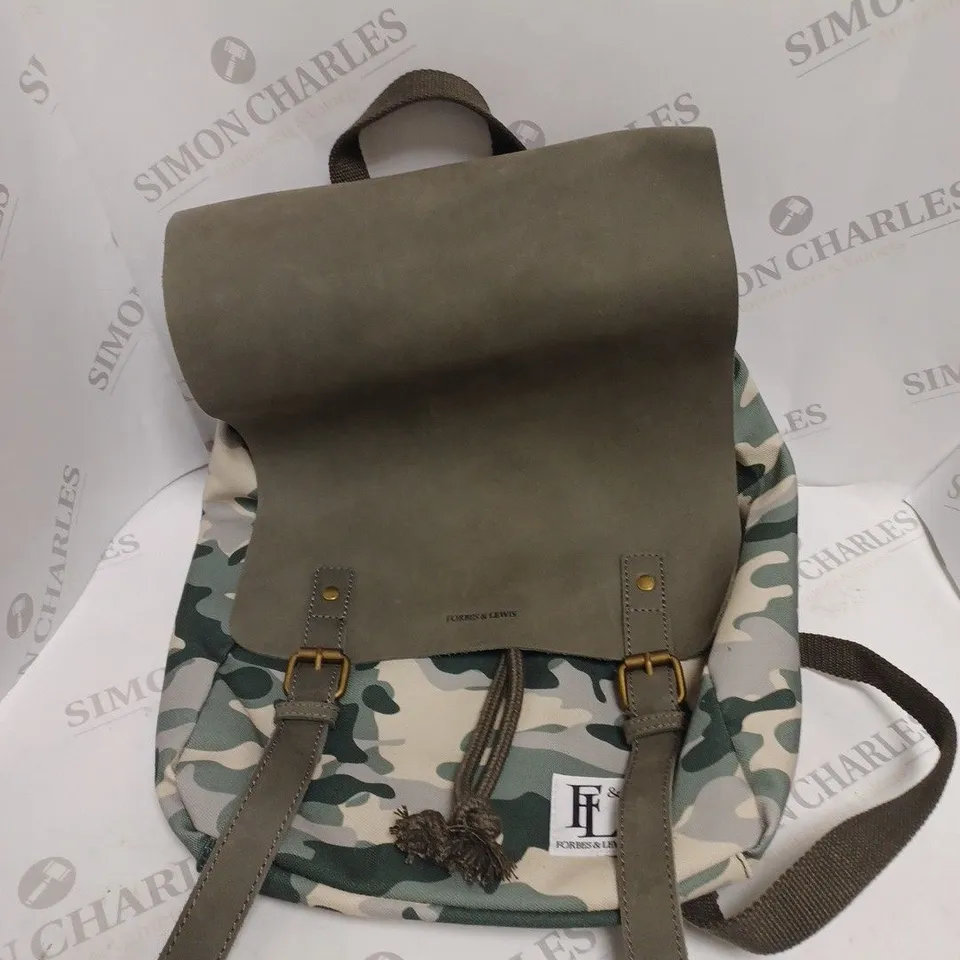 FORBES & LEWIS DEVON BACKPACK IN CAMO DESIGN 