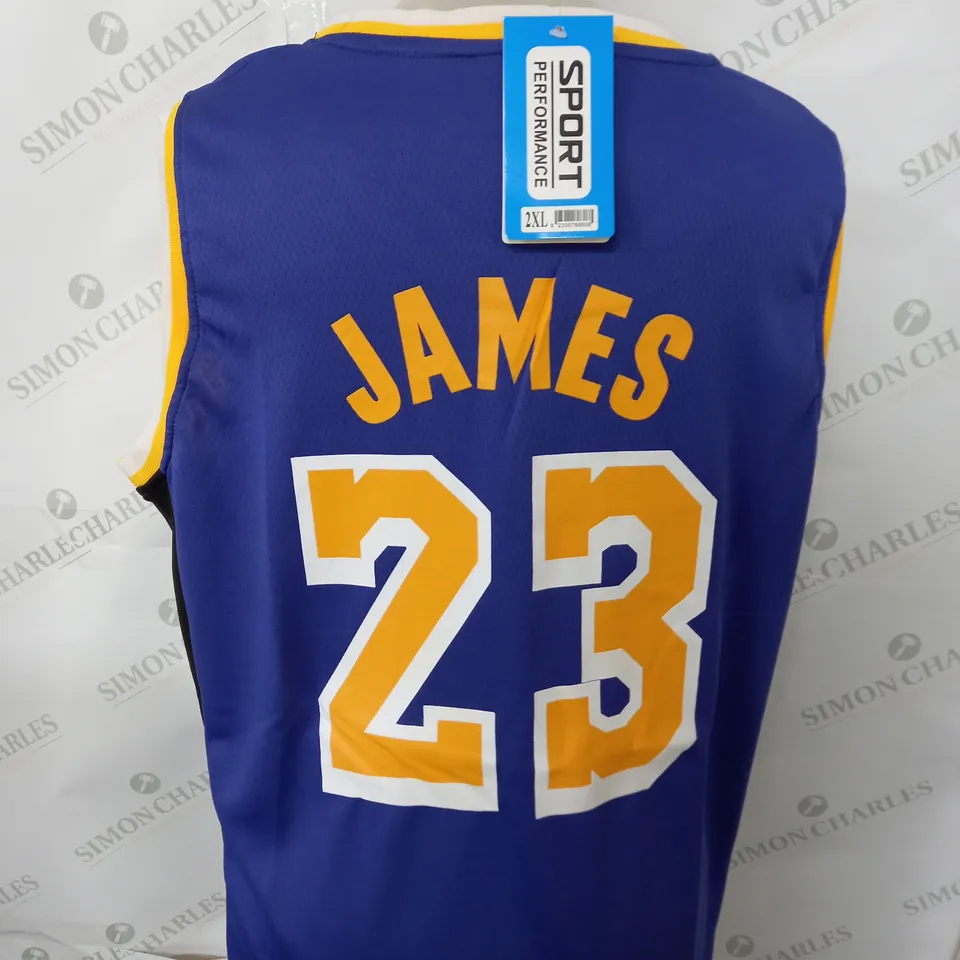 LA LAKERS HOME JERSEY AND SHORTS WITH 23 JAMES SIZE XXL