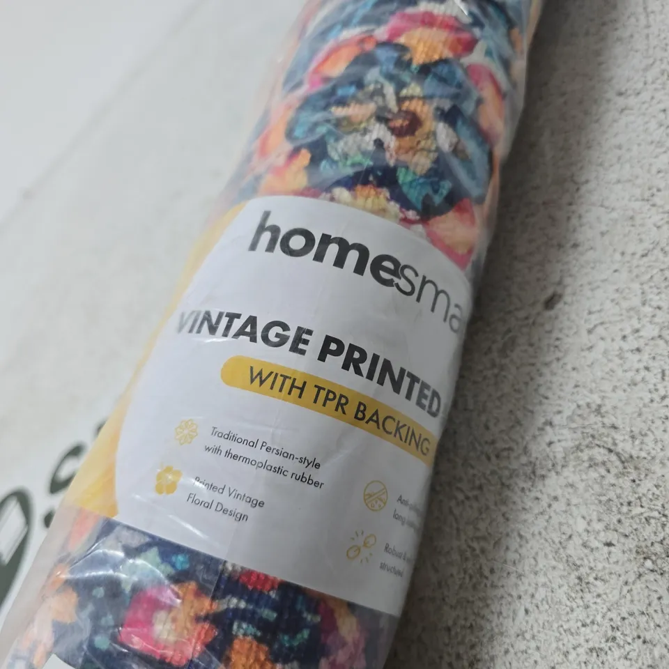 HOMESMART VINTAGE PRINTED RUG RUNNER WITH TPR BACKING