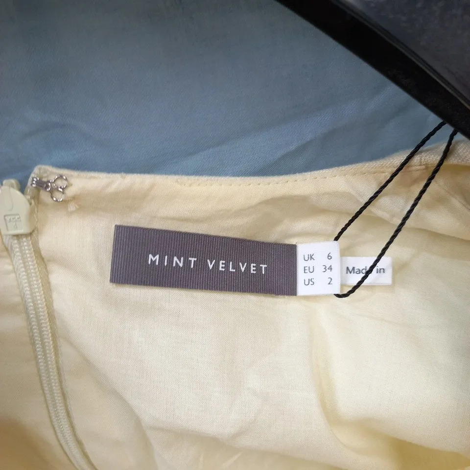 MINT VELVET DRESS – LEMON YELLOW, UK 6 (EU 34 / US 2)