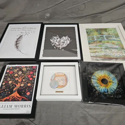LOT OF 6 ASSORTED FRAMED ARTWORKS - COLLECTION ONLY