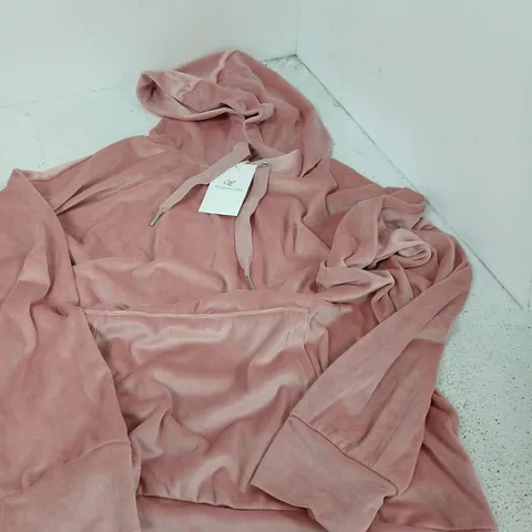 WYSTERIA LANE VELOUR HOODIE PJ – PINK, SIZE M