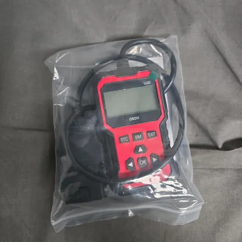 OBDII Car Diagnostic Scanner – Red handheld in sealed bag