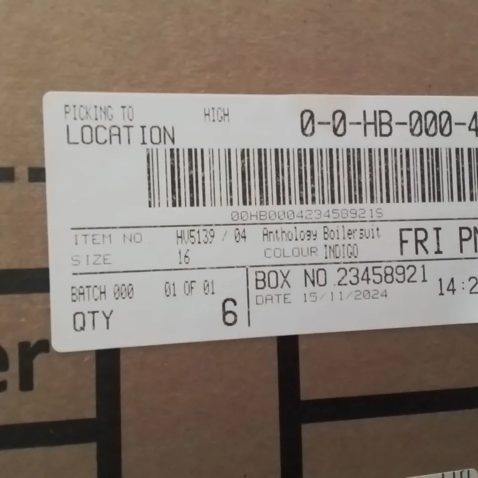 BOXED BRAND NEW APPROXIMATELY 6 ANTHOLOGY BOILERSUIT INDIGO SIZE 16