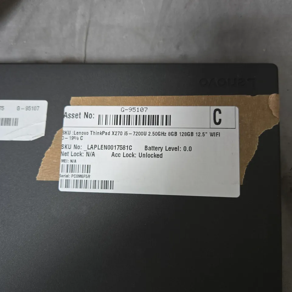 LENOVO THINKPAD X270 LAPTOP – I5-7200U, 8GB RAM, 128GB SSD, 12.5 INCH DISPLAY