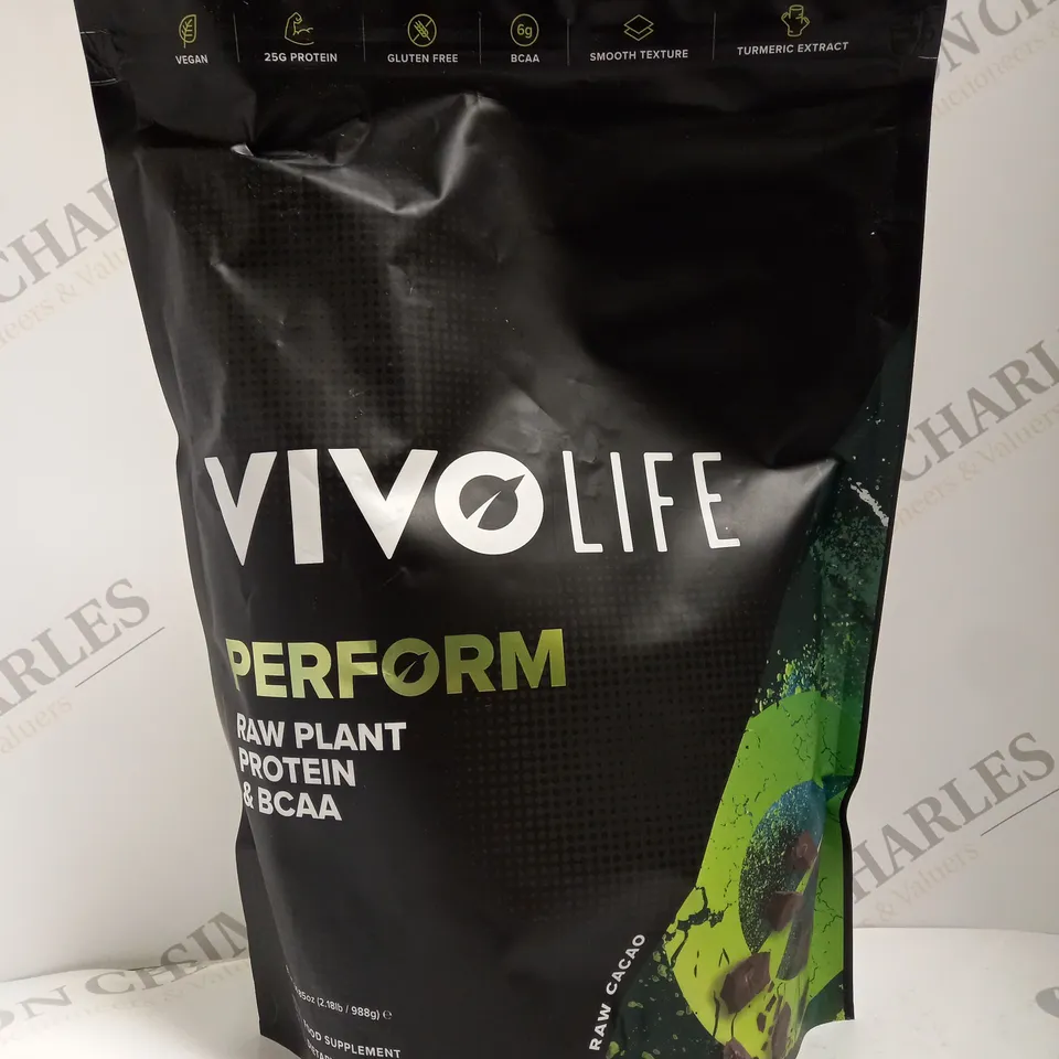 VIVO LIFE PERFORM RAW PLANT PROTEIN & BCAA RAW CACAO 988G