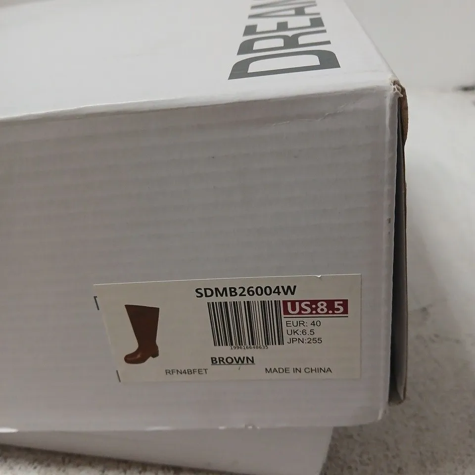 WOMEN'S BROWN LEATHER ANKLE BOOTS – UK 6.5 (US 8.5, EU 40) DREAM PAIRS