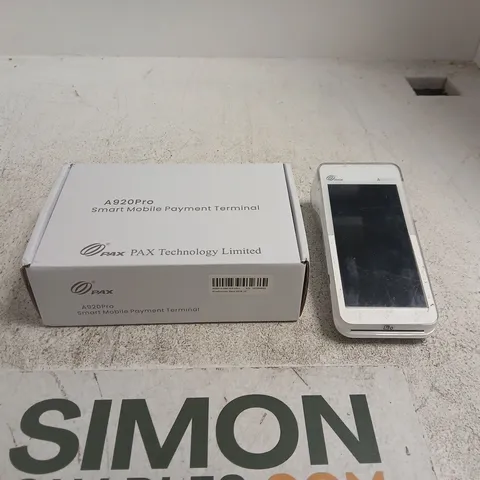 PAX A920PRO SMART MOBILE PAYMENT TERMINAL BOXED WITH POWER SUPPLY