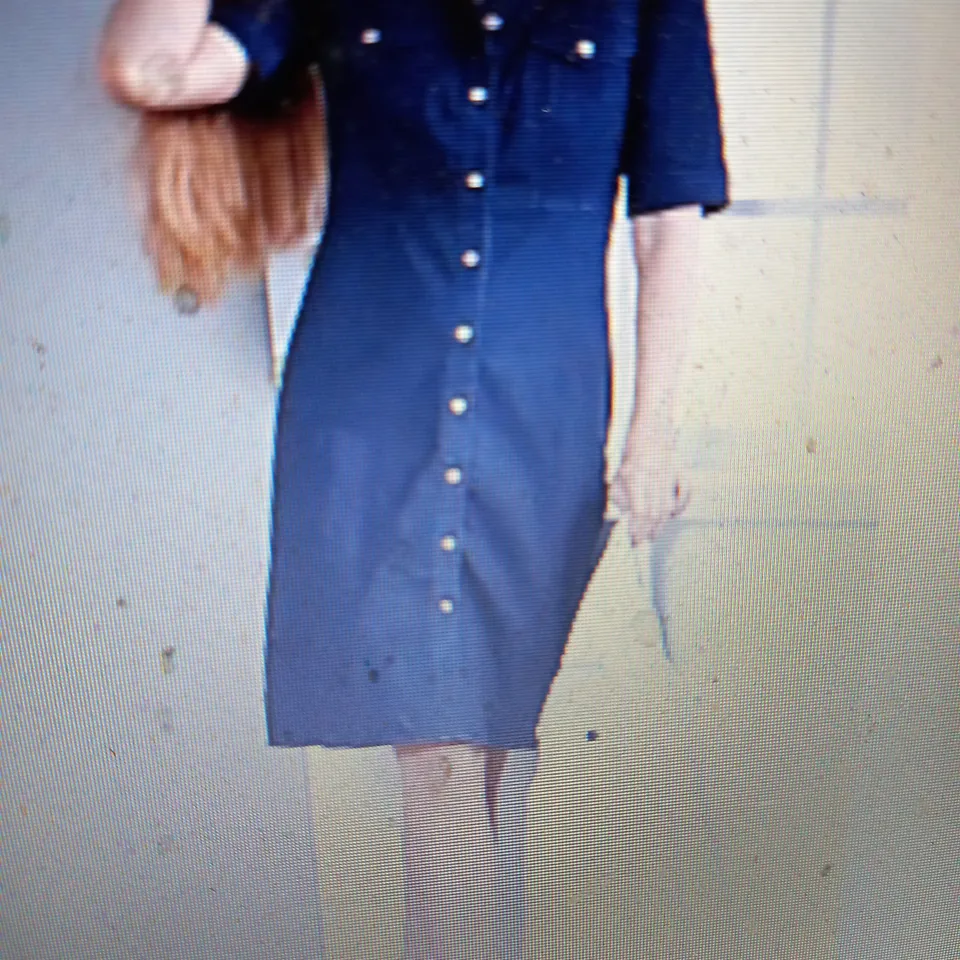 4 X BRAND NEW ELBOW SLEEVE BUTTON UP STRETCH DENIM DRESS BY NINA LEONARD INDIGO 4XL