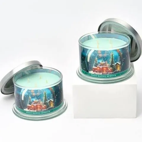 BOXED 2 X SLATKIN PALO SANTO SPRUCE 4 WICK CANDLE