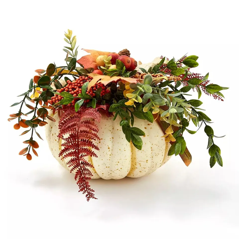 PUMPKIN FAUX FLOWER ARRANGEMENT