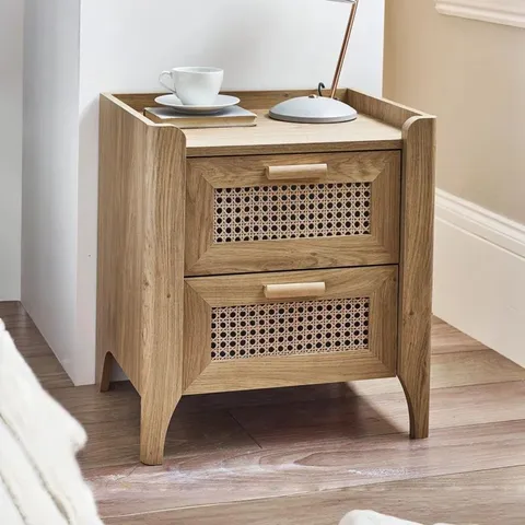 BOXED ALBELO BEDSIDE TABLE - OAK (1 BOX)