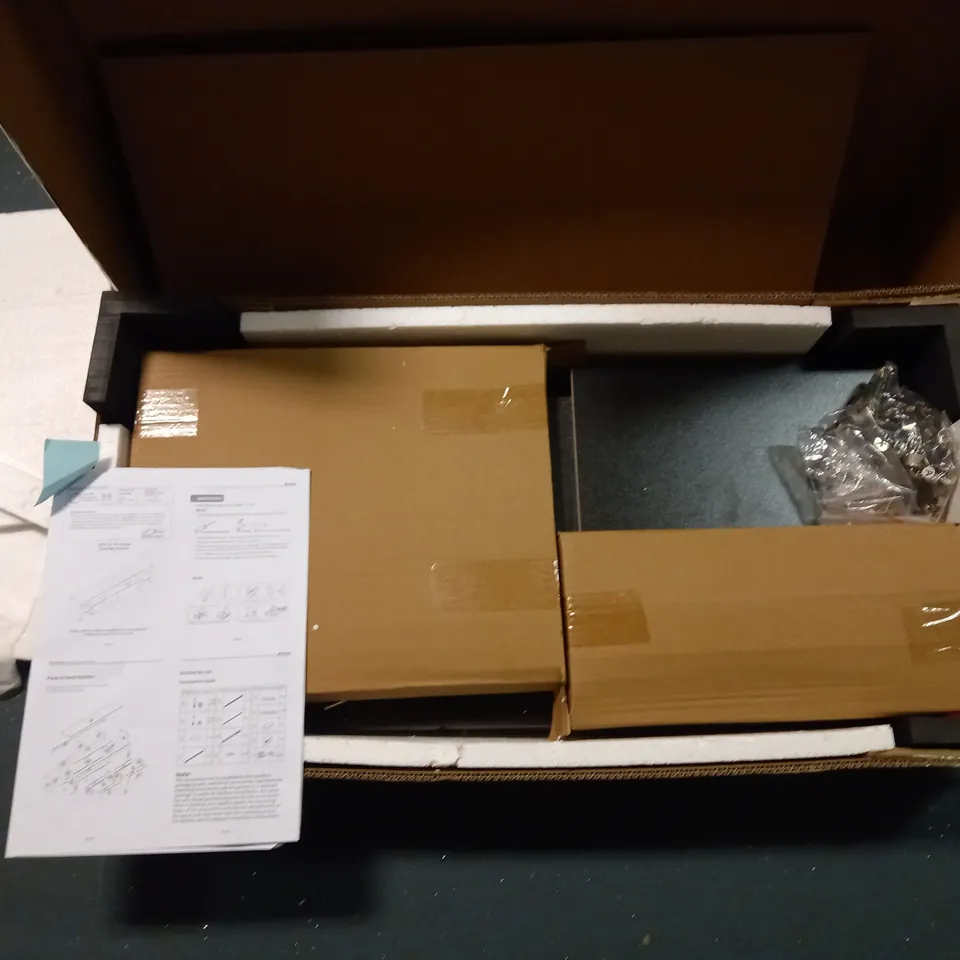 BOXED SELF-ASSEMBLY TV CABINET WITH TWO DRAWERS, IN BLACK 