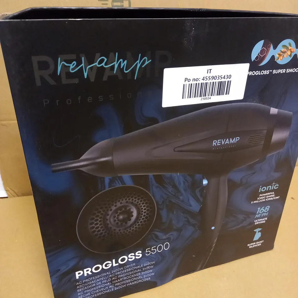 BOXED REVAMP PROGLOSS 5500 AC PROFESSIONAL 2400W DRYER