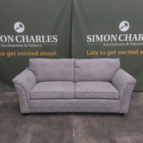 DURY CHUNKY WEAVE 3 SEATER STANDARD BACK SOFA - GREY