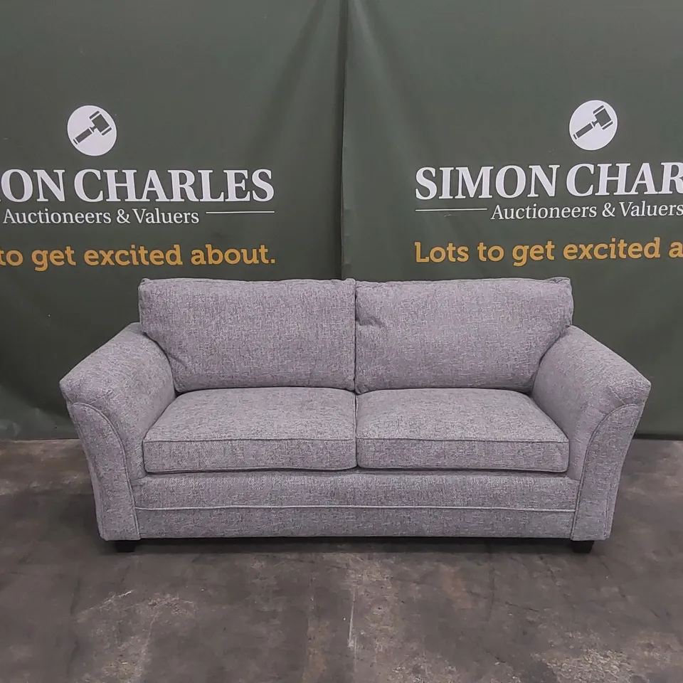 DURY CHUNKY WEAVE 3 SEATER STANDARD BACK SOFA - GREY RRP £649