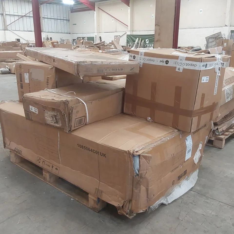 PALLET CONTAINING A LARGE QUANTITY OF ASSORTED DESIGNER FURNITURE PARTS