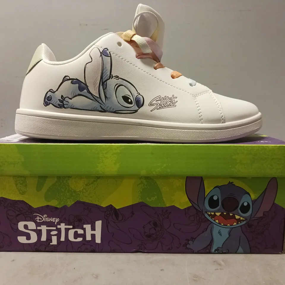 BOXED PAIR OF DISNEY STITCH SHOES IN WHITE EU SIZE 38