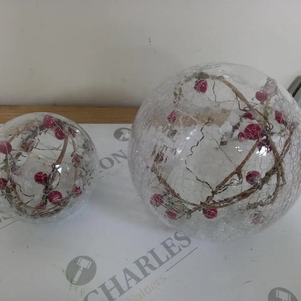 SET OF 2 GLOBE BERRY DECORATIVE PIECES