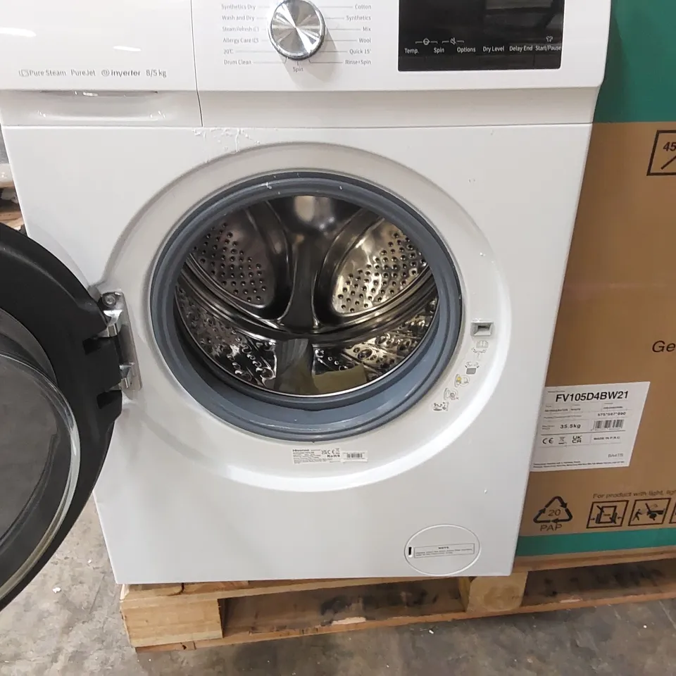 HISENSE 3 SERIES WDQA8014EVJM 8KG WASH, 5KG DRY, 1400 SPIN WASHER DRYER - WHITE