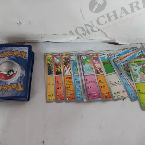 BOX OF APPROX 30 COLLECTABLE POKEMON TRADING CARDS