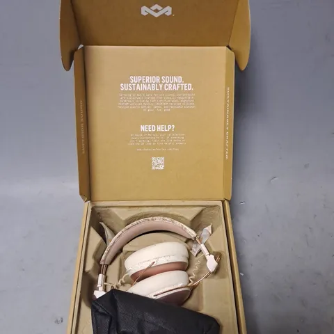 BOXED MARLEY POSITIVE VIBRATION FREQUENCY WIRELESS HEADPHONES PINK/WHITE