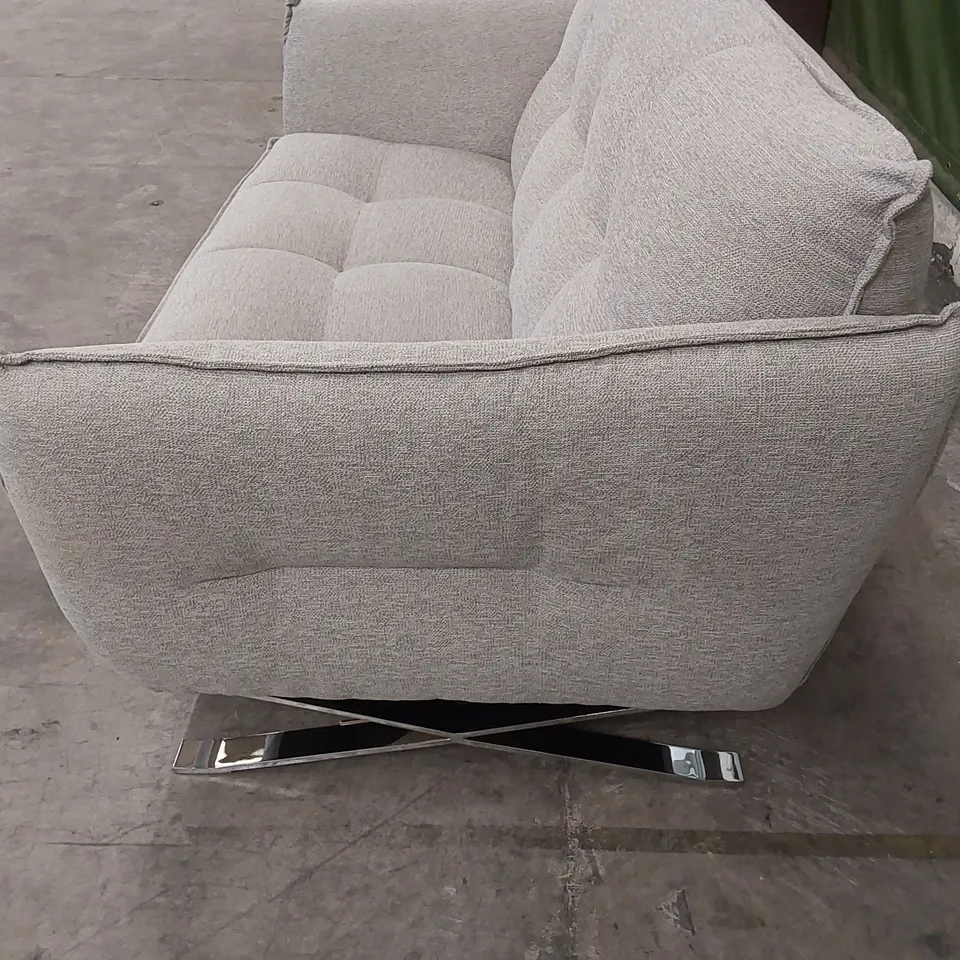 QUALITY DESIGNER ITALIAN MADE SEVILLE FABRIC UPHOLSTERED 2 SEATER LOVESEAT SOFA