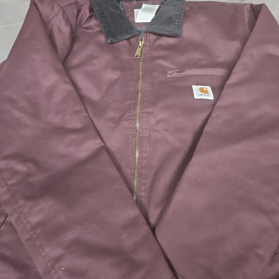 CARHARTT BURGUNDY ZIP-FRONT JACKET – SIZE M