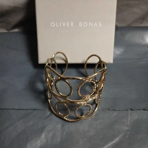 OLIVER BONAS GOLD-TONE CIRCULAR LINK BRACELET