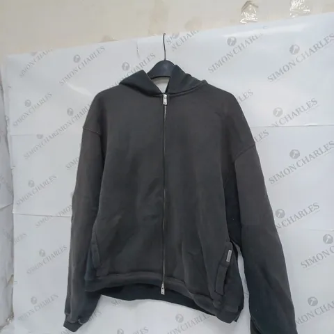 REPRESENT HEAVYWEIGHT INITIAL ZIP HOODIE - STAINED BLACK - SMALL