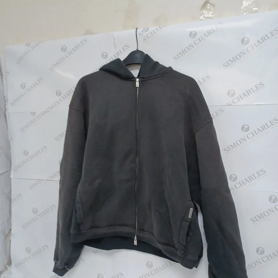 REPRESENT HEAVYWEIGHT INITIAL ZIP HOODIE - STAINED BLACK - SMALL