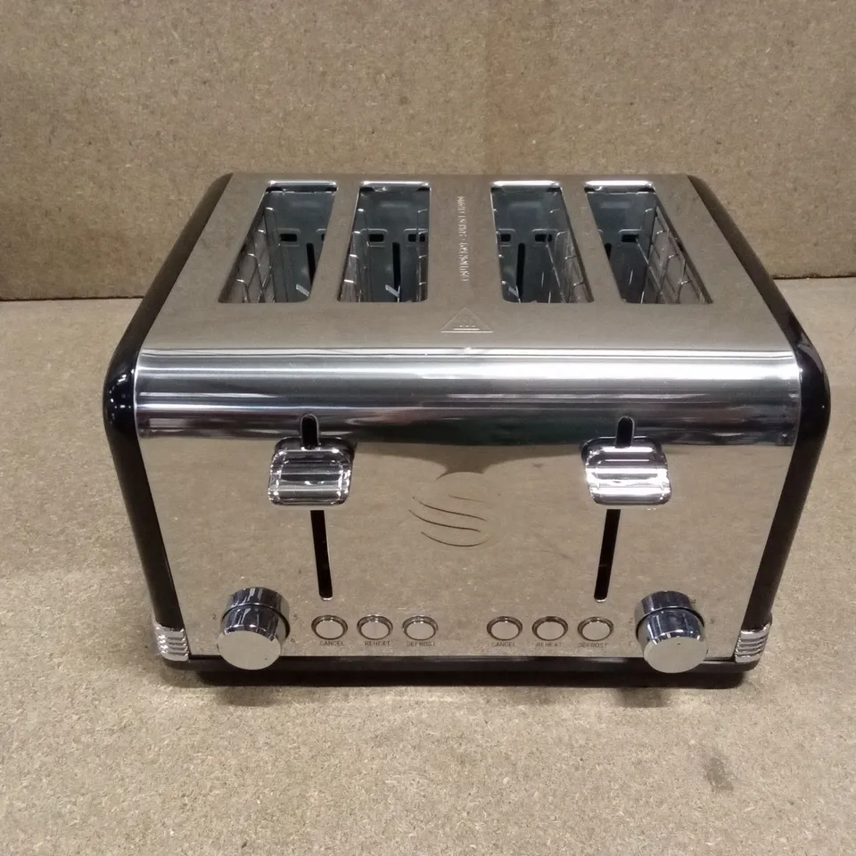BOXED SWAN RETRO 4-SLICE TOASTER - BLACK