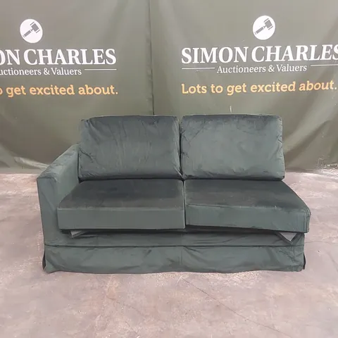 QUALITY DESIGNER GREEN VELVET SOFA BED SECTION // SECTION ONLY 