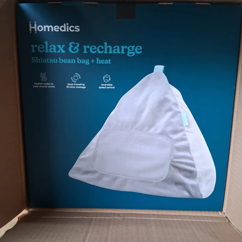 BOXED HOMEDICS RELAX AND RECHARGE SHIATSU BEAN BAG AND HEAT MCS-233H