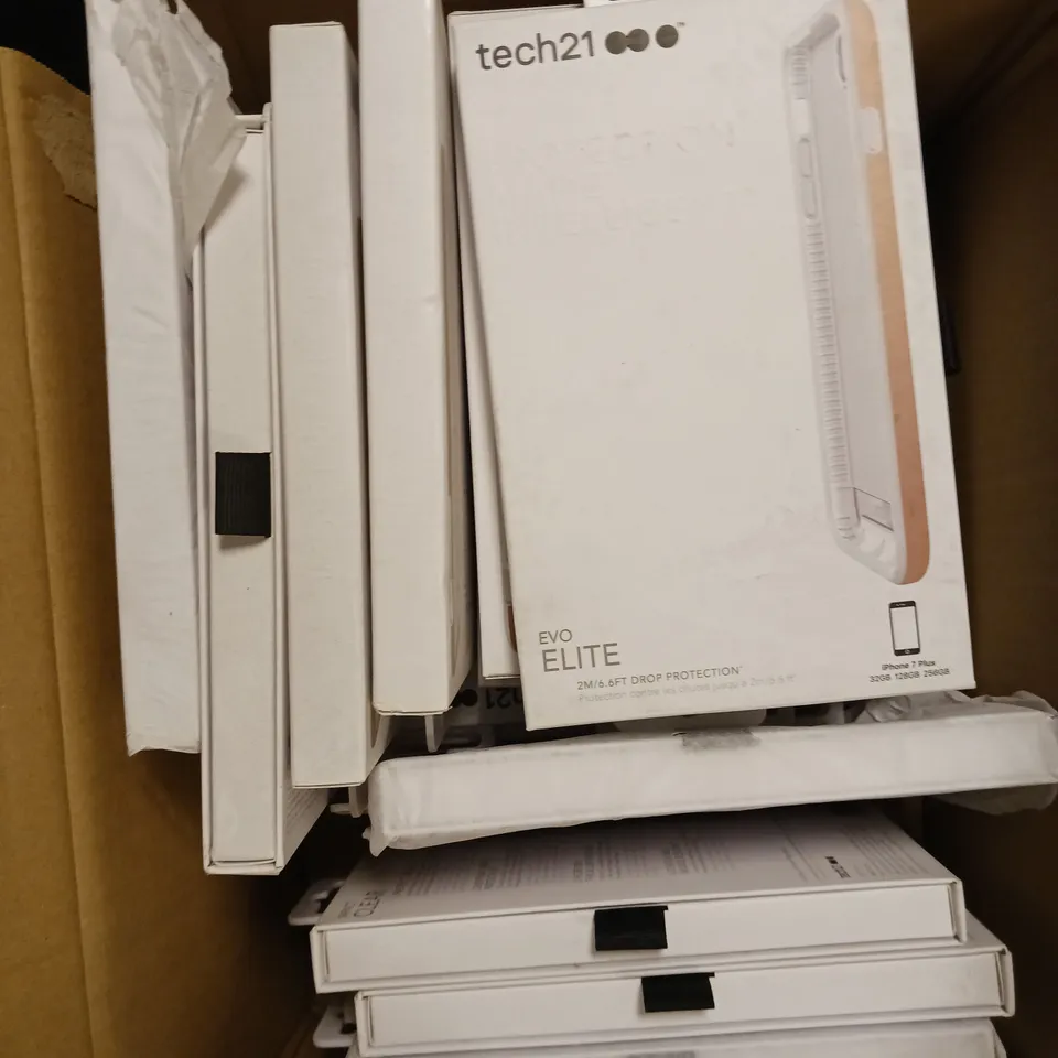 APPROXIMATELY 25 BOXED TECH21 PROTECTIVE SMARTPHONE CASES FOR IPHONE 7 PLUS & EVO ELITE
