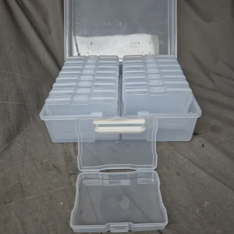 CLEAR PLASTIC STORAGE ORGANIZER WITH 16 SMALL COMPARTMENTS