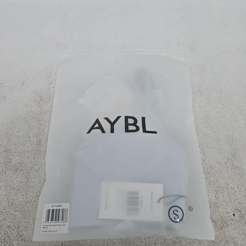 BAGGED AYBL SCULPT WRAP SPORTS BRA - ICED BLUE - SIZE SMALL