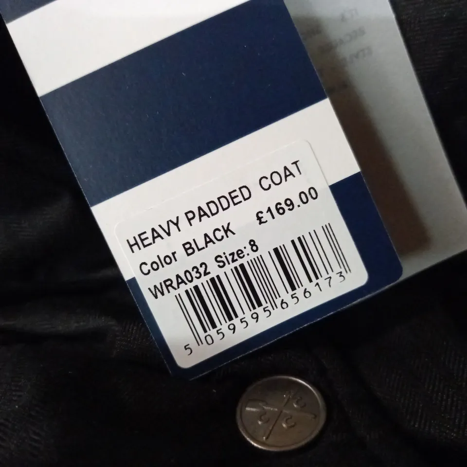 CREW CLOTHING HEAVY PADDED COAT - SIZE 8