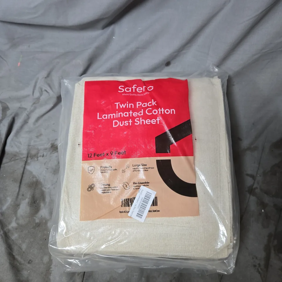TWIN PACK LAMINATED COTTON DUST SHEETS – 12FT X 9FT