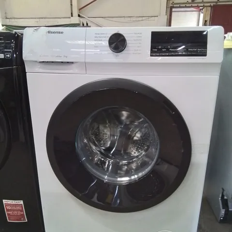 HISENSE 9KG STEAM INVERTER 1400 SPIN WASHING MACHINE IN WHITE
