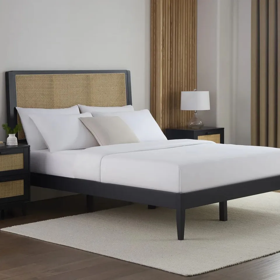 BOXED DUSK BALI RATTAN BED FRAME - BLACK // SIZE: 5FT KING (2 BOXES)