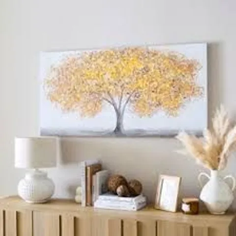 BOXED AUTUMN LEAVES HAND FINISHED TEXTURED CANVAS // SIZE: H 60cm X W 120cm X D 2.8cm